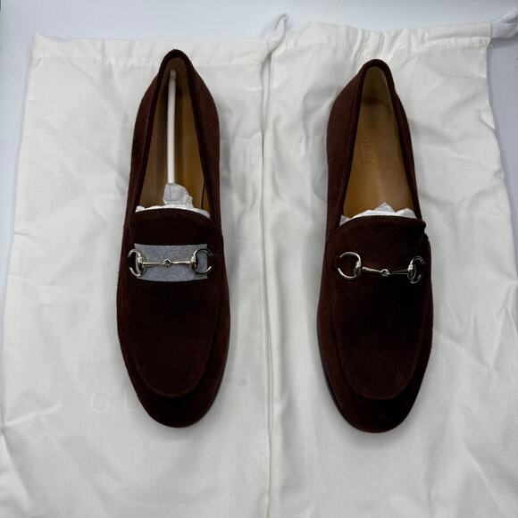 Gucci Women's Jordaan Horsebit Suede Loafers Brown Size EU 39.5 US 9.5 - Picture 13 of 13